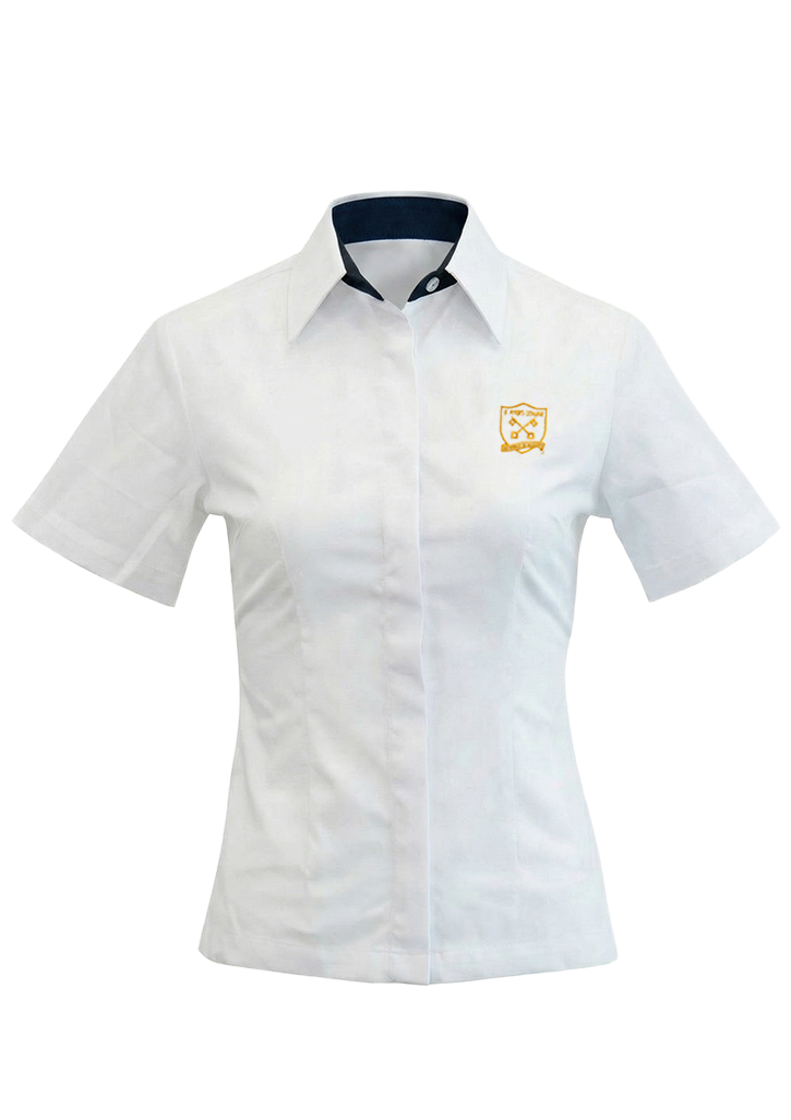 St Peter's College PN Blouse SS White/Navy