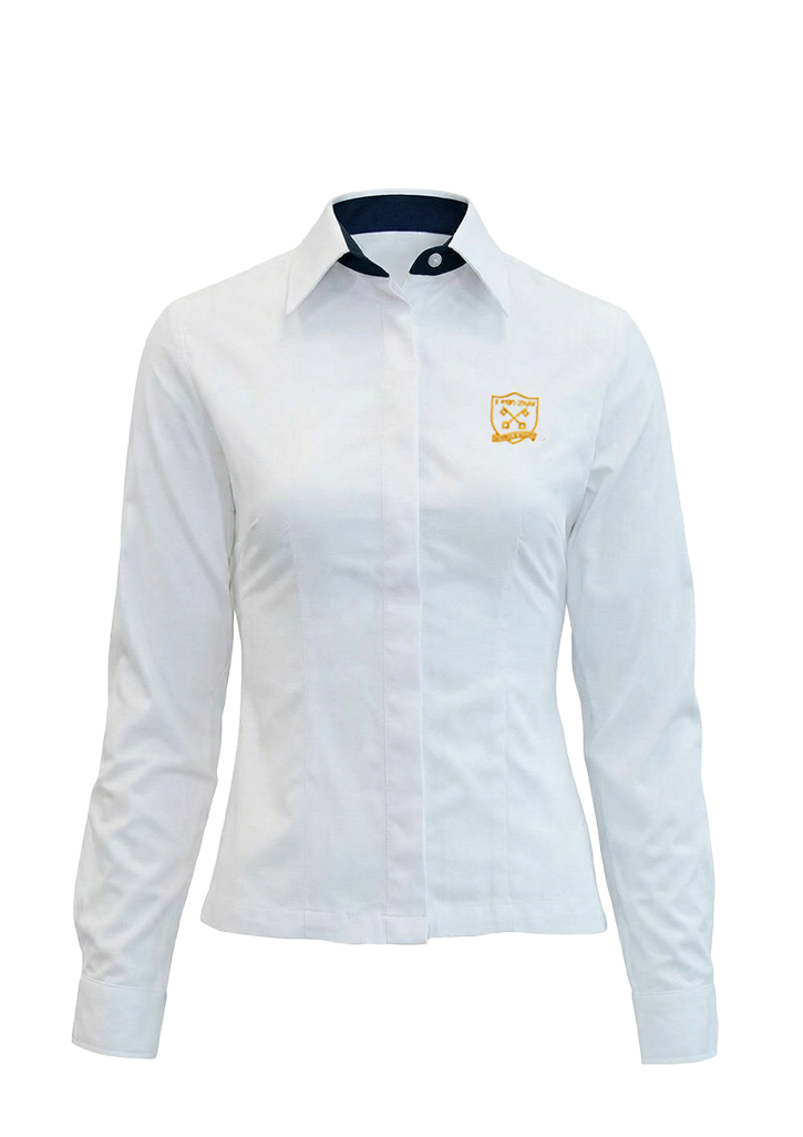 St Peter's College PN Blouse LS White/Navy